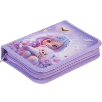 Пенал "Лилу" 20х14х4см прямоугольный одностворчатый, 2 откидные планки, ткань 093855