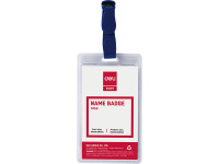 Бейдж 105х62мм вертикальный, с зажимом, пвх прозрачный Е5753