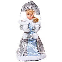 Снегурочка 40см в серебяной шубе (звук) Y704-12