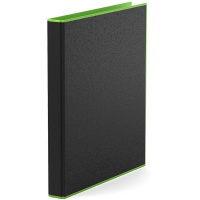 Папка на 2-х кольцах "Accent" А4 35мм ламинированный картон 1,75мм черная/салатовая 51080