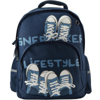 Рюкзак "Кеды-моя жизнь" 40х30х19см, 800гр, 2 отделения, 3 кармана, синий 12-002-096/02