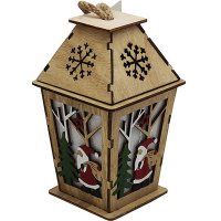 Украшение подвесное Фонарь 15х9см светящееся дерево Y8447-19