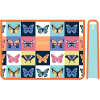 Папка д/труда А4 "Паттерн бабочки" 325х230х100мм на молнии сверху, пластик ПТР-22