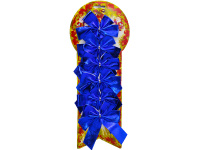 Украшение Бант 10см 6шт/уп, серебро/синий, текстиль Y8327-19