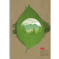 Тетрадь А4 96л клетка "Времена года" на спирали, перфорация, крафт 4 дизайна 066234