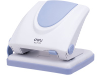 Дырокол "Pro" 20л 2-отв, d-6мм, металл серый/сиреневый E0125