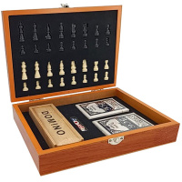 Шахматы, домино, покер 3 в 1, 25х18х6см дерево W2516B Шахматы, домино, покер 3 в 1, 25х18х6см дерево W2516B