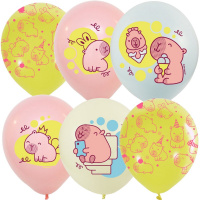 Шар воздушный 30см(12") Капибары Малыши ассорти 6080579