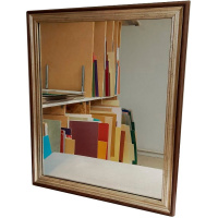 Зеркало 40х50см, багет коричневый/золото 41мм