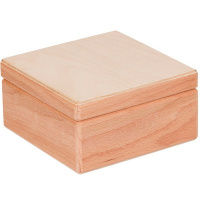 Заготовка для декорирования "Шкатулка квадратная" 14х14х7см бук БУК-01