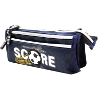 Пенал "Футбол" 21х9х6см прямоугольный, 3 отделения, текстиль, раскладной, синий BD22140