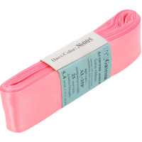 Лента упаковочная атласная 2,5см х 5,4м розовая №005 AL-25P