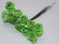 Цветок декоративный Роза 1,5см зеленый 12шт/уп.Y3918-16