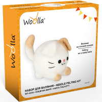 Набор для валяния "Игрушка. Кошечка Варя" (шерсть, игла, основа, выкройка, трафарет) WT-0204