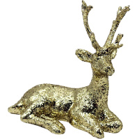Сувенир "Олень" 19х17см блестящий лежачий, золото Y9952-24