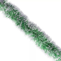 Мишура 9смх2м зеленая с белыми кончиками CT2337