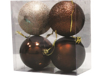 Набор шаров 70мм 4шт коричневый-шампань Y5192-17