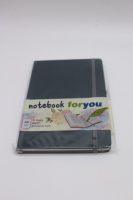 Бизнес-блокнот А5 80л "Notebook Series" клетка, на резинке, 7БЦ, резинка д/ручки, серый BJ6103