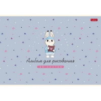 Альбом для рисования А4 20л "Милашка Банни" на скобе ламинация Soft-touch 5 дизайнов 091474