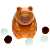 Игрушка-антистресс сквиш "Капибара" 5х5см с помпонами Y11026-24