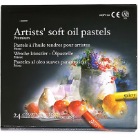 Пастель масляная 24 цвета "Gallery Soft Dry" круглый корпус, картон MGMOPV24