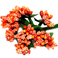 Цветок декоративный Ландыш 2см оранжевый 12шт/уп. Y3916-16