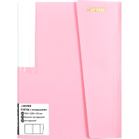 Папка 20 вкладышей "Pastel" А5 с клапаном на липучке, пластик 0,50мм, розовая 3101805