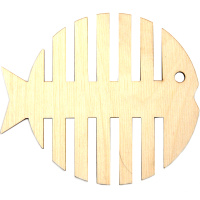 Заготовка для декорирования Подставка под горячее Рыба 12,5*11см фанера 3мм 030015