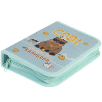 Пенал "Реально крутой Капибара" 20х14х3см прямоугольный, одностворчатый, 2 откидные планки, ткань