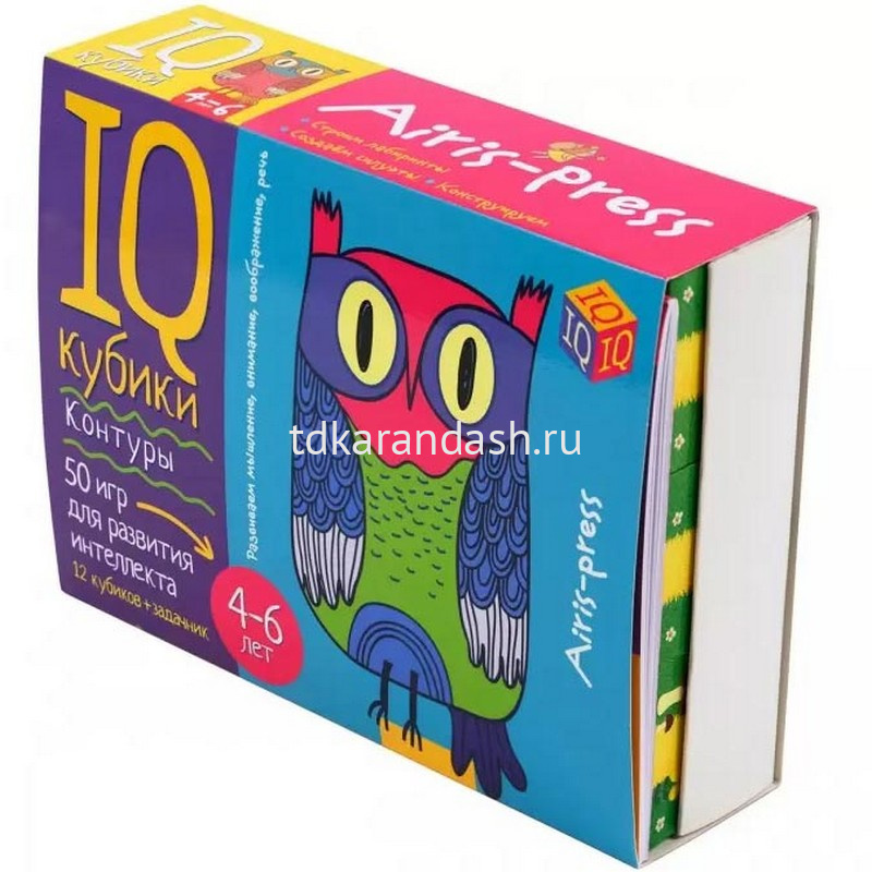 Умные кубики 12шт. "Контуры. 50 игр для развития интеллекта" 978-5-8112 ...