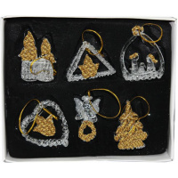 Набор ёлочных украшений 6шт "Фигуры" 2 цвета Y203-13