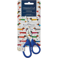 Ножницы детские 13,7см "Happycut" сталь, ручки пластиковые, лезвия с принтом, 4 вида 60-0033