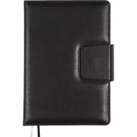 Ежедневник 2026 А5 "Norwich" 336 стр, черный, твердая поролон.обложка хлястик на кнопке 2232649