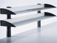 Полка настольная двухярусная "BoardMaster" с креплением к столу, длина 100см, серая 750-8502