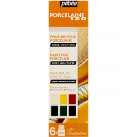 Краски по фарфору и керамике под обжиг 6 цветов 20мл глянцевые №1 Porcelaine 150 "Открытие" 756471