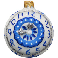 Ёлочное украшение "Часы круглые Русские Узоры" h-7см в подарочной упаковке ФУ-94/Р