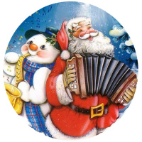 Магнит "Дед Мороз/Снеговик" 4см стекло 6 видов Y3670-16