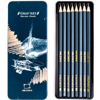 Набор карандашей чернографитных 8шт "Graf'Art" 2Н-8В, металлическая упаковка 197900