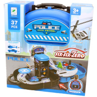 Парковка многоуровневая "Полиция" 37 деталей, в чемодане 30х28х11см пластик 660-A332