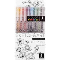 Набор гелевых ручек 8цв 0,5мм "Sketch&Art. Uni Write. Colors" корпус Soft Touch 20-0306