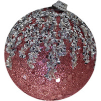 Шар 80мм с серебряным узором, розовый Y8347-19