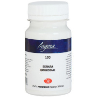 Краска акриловая 100мл белила цинковые Ладога 2227100