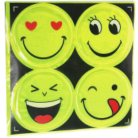 Наклейки светоотражающие "Смайлы" 1 лист 4шт, размер 1шт 5см, ассорти M-7214