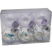Набор шаров 60мм 6шт прозрачный фиолетовый Y9911-24