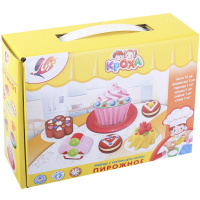 Тесто для лепки 12 цветов 27гр. (324г) "Кроха. Пирожное" (формочки, скалка, стек,тарелка) 32С 2126-0