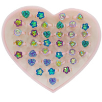 Кольцо сердце c камнем, цвет ассорти Y4061-16