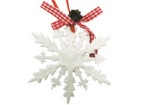 Ёлочное украшение "Снежинка" 11см белая Y3799-16