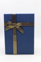 Коробка подарочная с бантом "Синяя" 26х19х8см, картон 11489-24