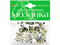 Мозаика декор. 4*4мм 200шт желтый акрил 2-335/06