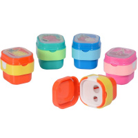 Точилка 2 отв. "Корзинка с ягодками" с контейнером, пластик, 4 вида 35-0043